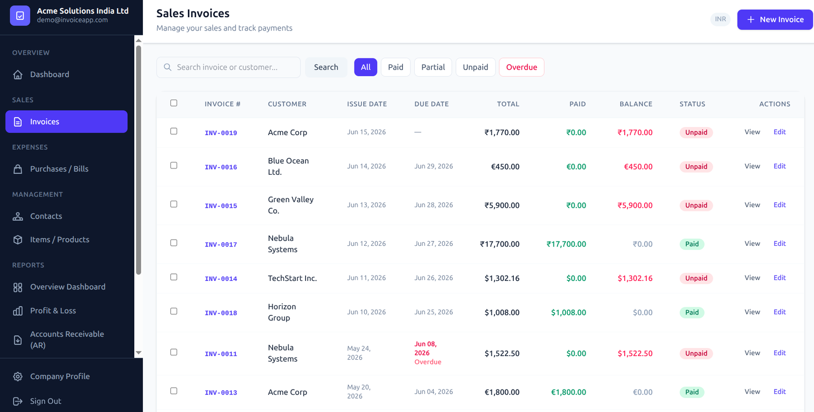 Glofora Invoice Builder screenshot